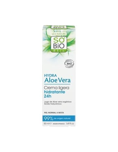 Crema Ligera 24H Acido Hialuronico-Aloe 50 Mililitros Bio So´Bio Etic
