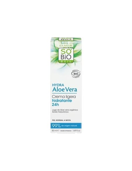 Crema Ligera 24H Acido Hialuronico-Aloe 50 Mililitros Bio So´Bio Etic