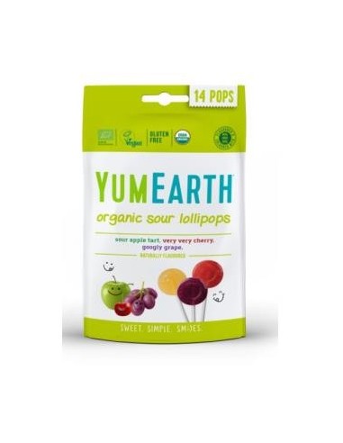 Piruletas Organicas Sabor Frutas Acidas 14 Unidades Yum Earth