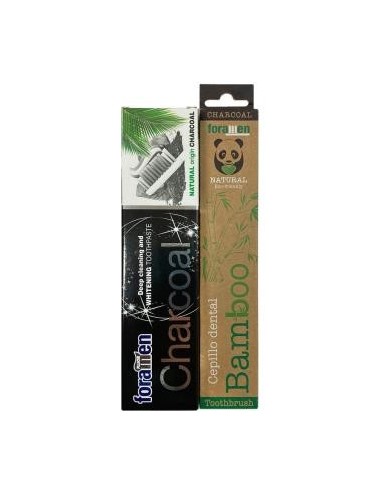 Pack Charcoal Crema 75 Mililitros + Cepillo Dental Bamboo Oradent