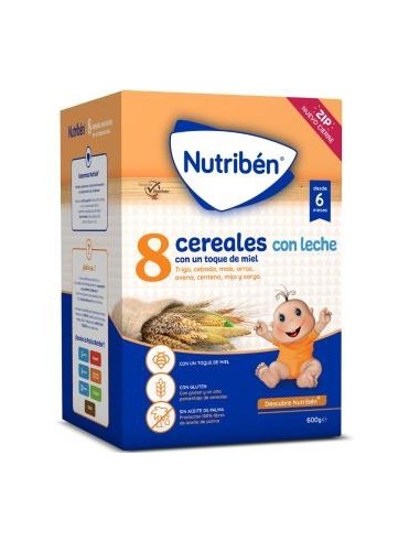 Nutriben 8 Cereales Miel Leche Adaptada 600 Gramos Nutriben