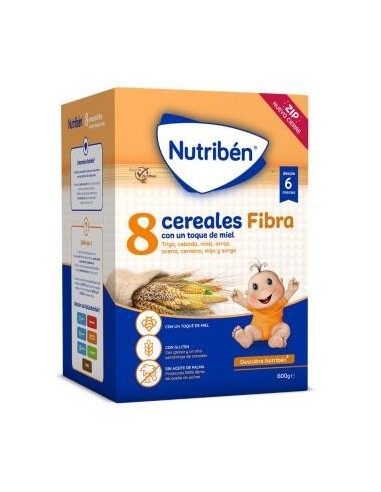 Nutriben 8 Cereales Miel Fibra 600 Gramos Nutriben