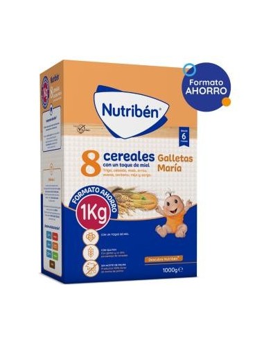 Nutriben 8 Cereales Miel Galleta Maria 1000 Gramos Nutriben
