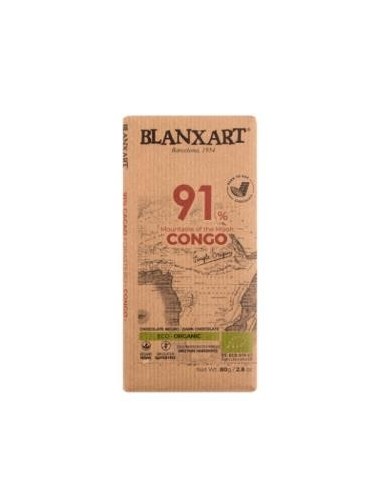 Chocolate Negro 91% Congo 80 Gramos Eco Blanxart
