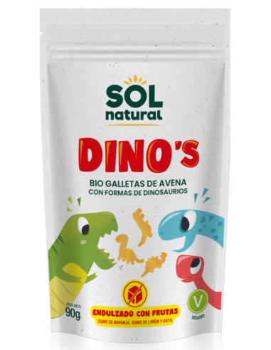 Dino'S Galletas De Avena Y Fruta Bio 90 Gramos  Sol Natural