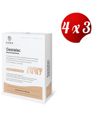 Pack 4x3 Gestalac Multivitaminico 30 Perlas de Herbora