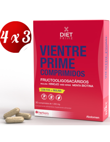 Pack 4x3 Vientre Prime 60 Capsulas Vegetales de Herbora