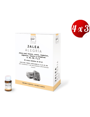 Pack 4x3 Jalea Alegría 20 Viales 10 Ml de Herbora