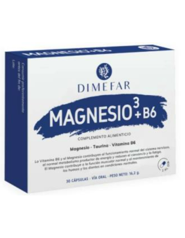 Magnesio³ + B6 Estuche 30 cápsulas de Dimefar