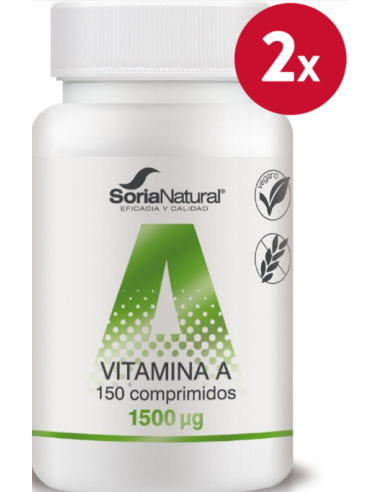 Pack 2 uds Vitamina A liberación sostenida 150 comprimidos de Soria Natural