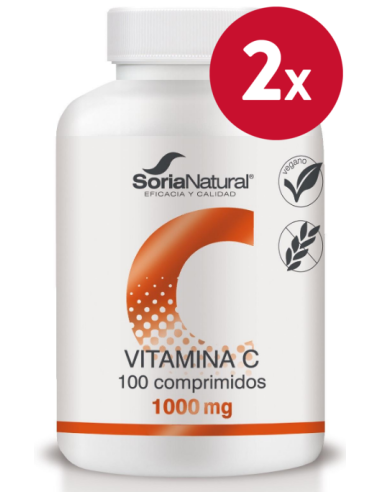 Pack de 2 uds Vitamina C liberación sostenida 100 comprimidos de Soria Natural