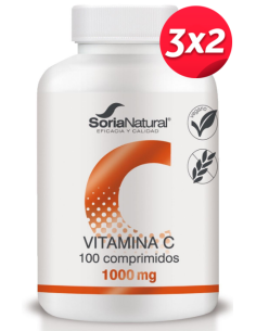 Pack 3x2 Vitamina C liberación sostenida 100 comprimidos de Soria Natural