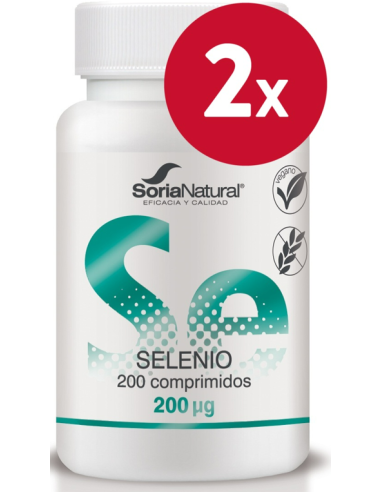 Pack 2 uds Selenio 200 comprimidos de Liberacion sostenia de Soria Natural