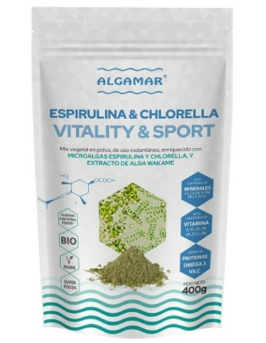 Functional Food Espirulina & Chlorella Bio 400 G Algamar