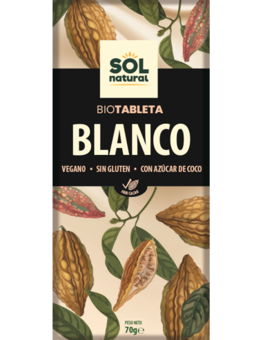 Tableta Chocolate Praliné Con Eritritol Bio 70 Gramos  Sol Natural