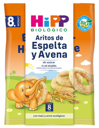 Aritos De Espelta Y Avena  Snack 30 Gramos Bio Sg Hipp