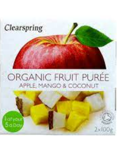 Compota De Manzana Mango Y Coco Bio 2 x 100 g de Clearspring