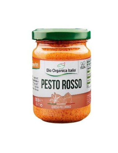 Pesto Rosso Pecorino Bio Vegan 130g - Sabor Italiano Orgánico