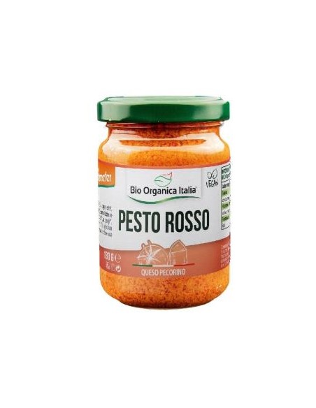 Pesto Rosso Pecorino Bio Vegan 130g - Sabor Italiano Orgánico