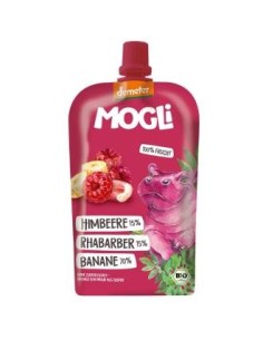 Smoothie Plátano Ruibarbo Frambuesa 6x120g Mogli Natural