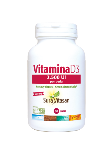 Pack 2 uds Vitamina d3 2500 ui 60 perlas Sura Vitasan
