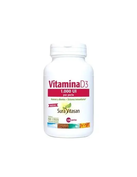 Pack 2 uds Vitamina d3 1000 ui 120 perlas de Sura Vitasan
