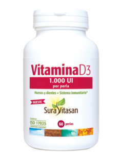 Pack 2 uds Vitamina d3 1000 ui 60 perlas Sura Vitasan