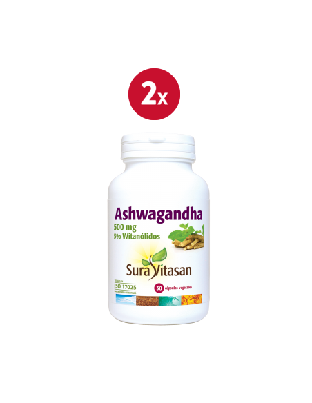 Pack 2 Ashwagandha 30 cápsulas Sura Vitasan – Vitalidad natural