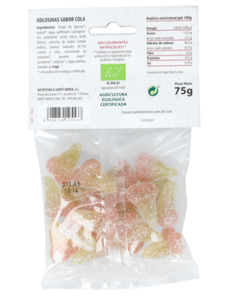 Cerezas de cola de goma 75 g Natursoy