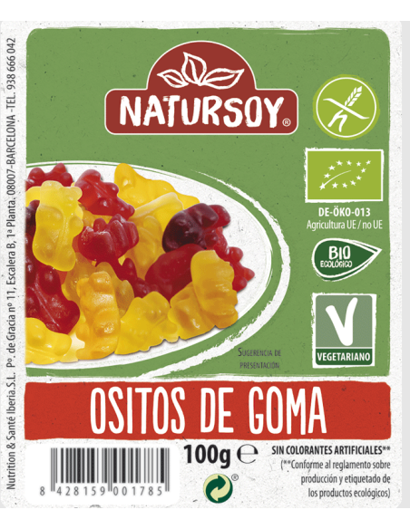 Ositos de Goma Natursoy 100 g – Dulzura Natural y Saludable