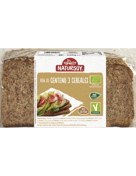 Pan de 3 Cereales Natursoy 500 g | Salud y Sabor Natural