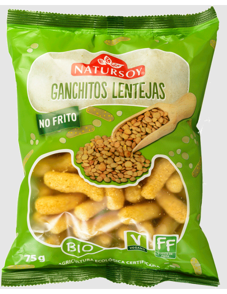 Ganchitos Lentejas Natursoy 75g | Snack Saludable y Crujiente