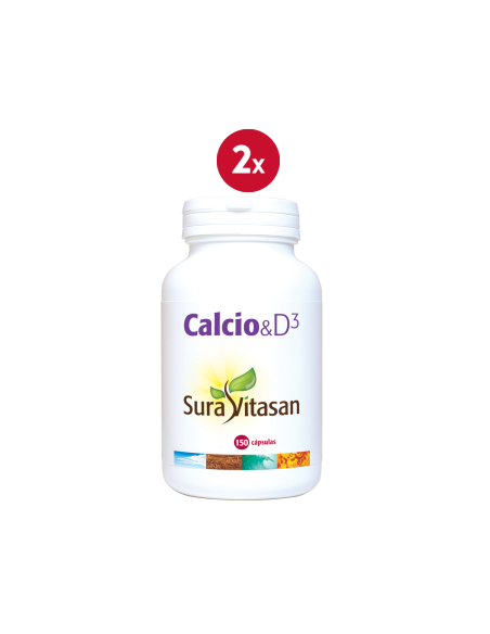 Pack 2 Calcio Vit.D3 150 cápsulas Sura Vitasan - Salud Ósea