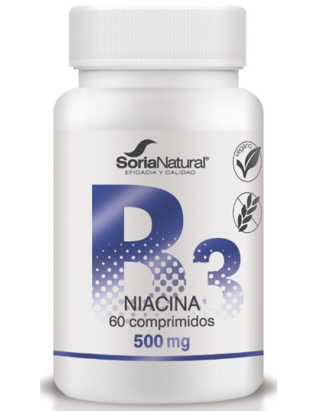 Vitamina B3 (Niacina) liberación sostenida 60 comprimidos de Soria Natural