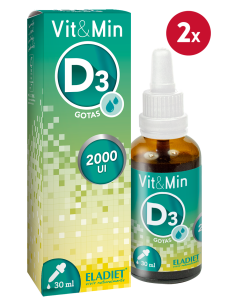 Pack de 2 uds Vit & Min Vitamina D3 30Ml. de Eladiet