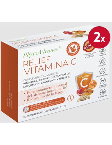 pack 2 uds  Relief Vitamina C 30 Comprimidos Phytoadvance
