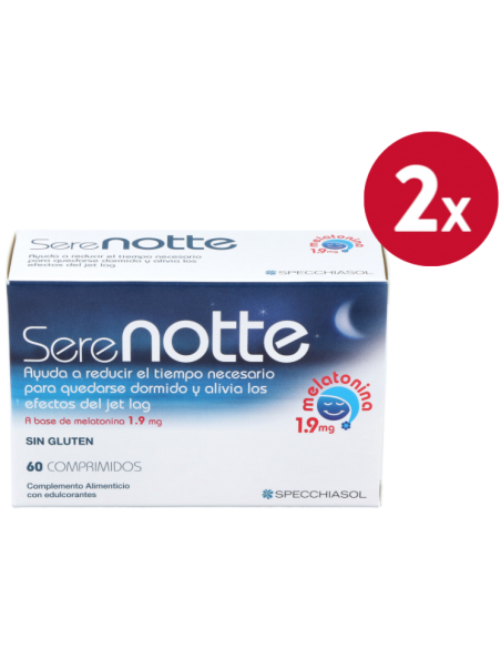 Pack 2 Melatonina 1,9 mg Serenotte 60 Masticables Specchiasol