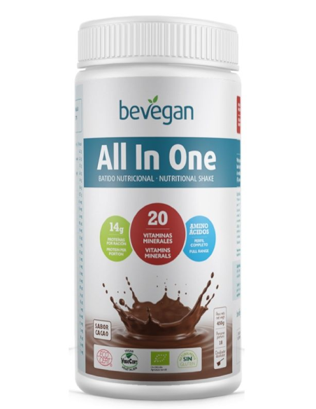 All In One Nutricional Shake Cacao de Bevegan