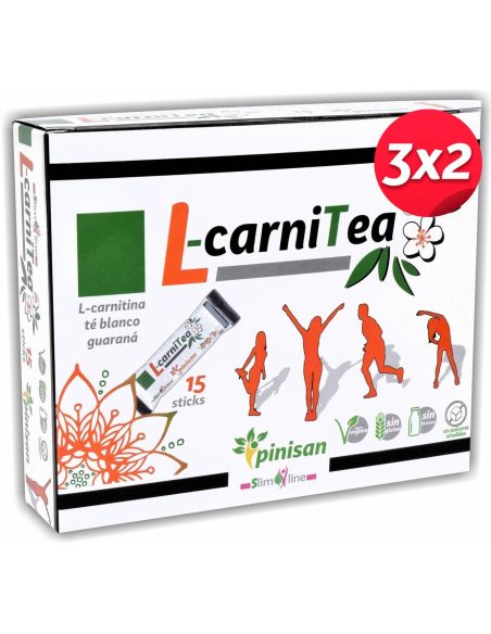 Pack 3x2 L-Carnitea, Slim Line, 15 Sticks de Pinisan
