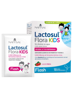 Lactosul Flora Kids Flash Fresa 10Sbrs Bucodisp. de Natysal