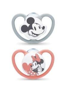 Chupete Space Mickey Rojo 6-18 Silicona 2Ud. de Nuk