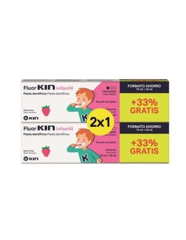Fluor Kin Infantil Pasta 75Ml+25Ml 2X1 de Kin