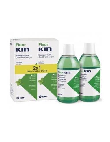 Fluor Kin Pack 2X1 Enjuage Anticaries 500Ml. de Kin