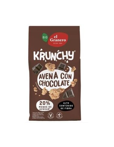 Muesli Krunchy Avena Con Chocolate 375Gr. Bio de El Granero