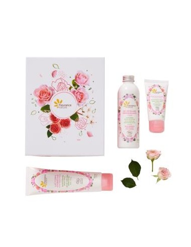 Cofre Rosa Leche Corp+Agua Micelar+Crema Hidratan de Fleurance Nature