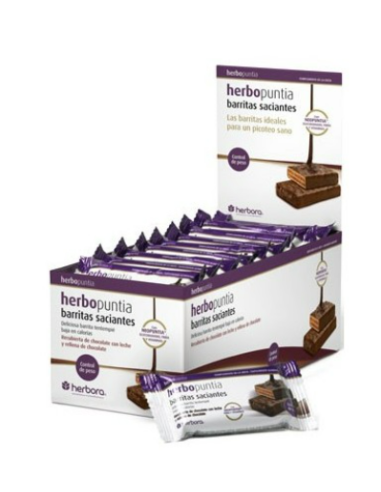 Caja 24 Uds Barrita Chocolate Herbopuntia 35 Gramos de Herbora