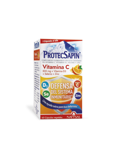 Pack 5x4 Protecsapín Vitamina C 500 Mg + D3 + Selenio + Zinc 60 Cap. de Natysal