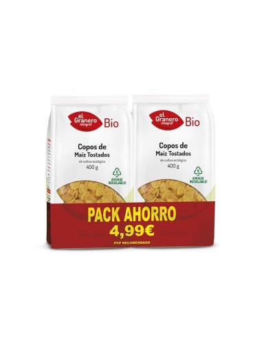 Pack 2 Copos De Maiz Tostado Bio 2 X 400 Gr De El Granero In