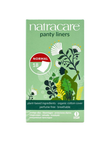 Salvaslips plegados Natracare 18 unidades, protección natural