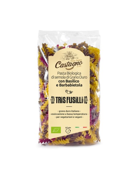 ESPIRALES DE TRIGO REMOLACHA Y ALBAHACA. 500 g de Castagno
